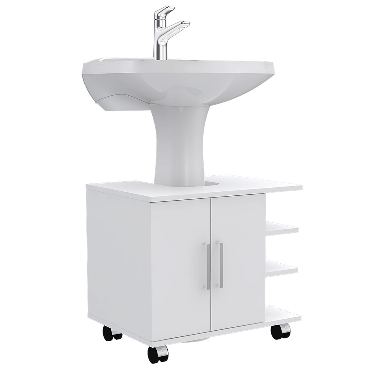 Botiquín Bath 28 + Base Lavamanos + Estante Wc + Auxiliar TuHome BigBath Blanco