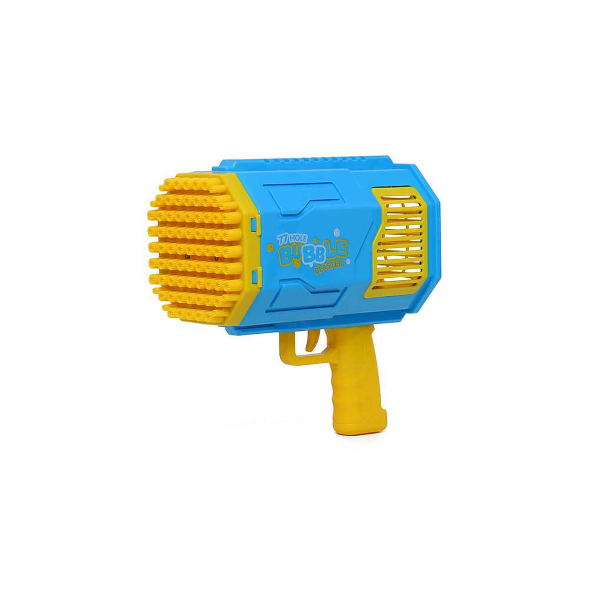 Pistola de Burbujas de 77 Agujeros con Luz + Solución de Burbujas 100 ML Happy Line