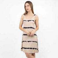 Vestido Midi Sin Mangas Mujer Alma Azul, Mostaza, Negro-Prin