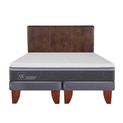 Cama Europea CIC Base Dividida 2 Plazas Ortopedic Advance + Respaldo Baker
