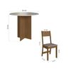 Juego de Comedor Home Mobili Alice 4 Sillas Café Blanco Off