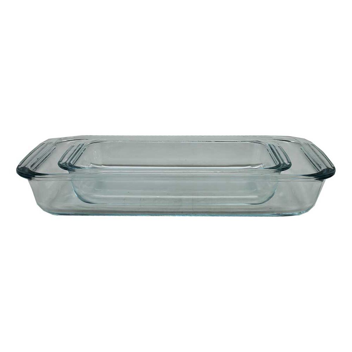 Set 2 Fuentes para Horno Vidrio Brando Fuente Blanco 1 lt | 2,2 lt