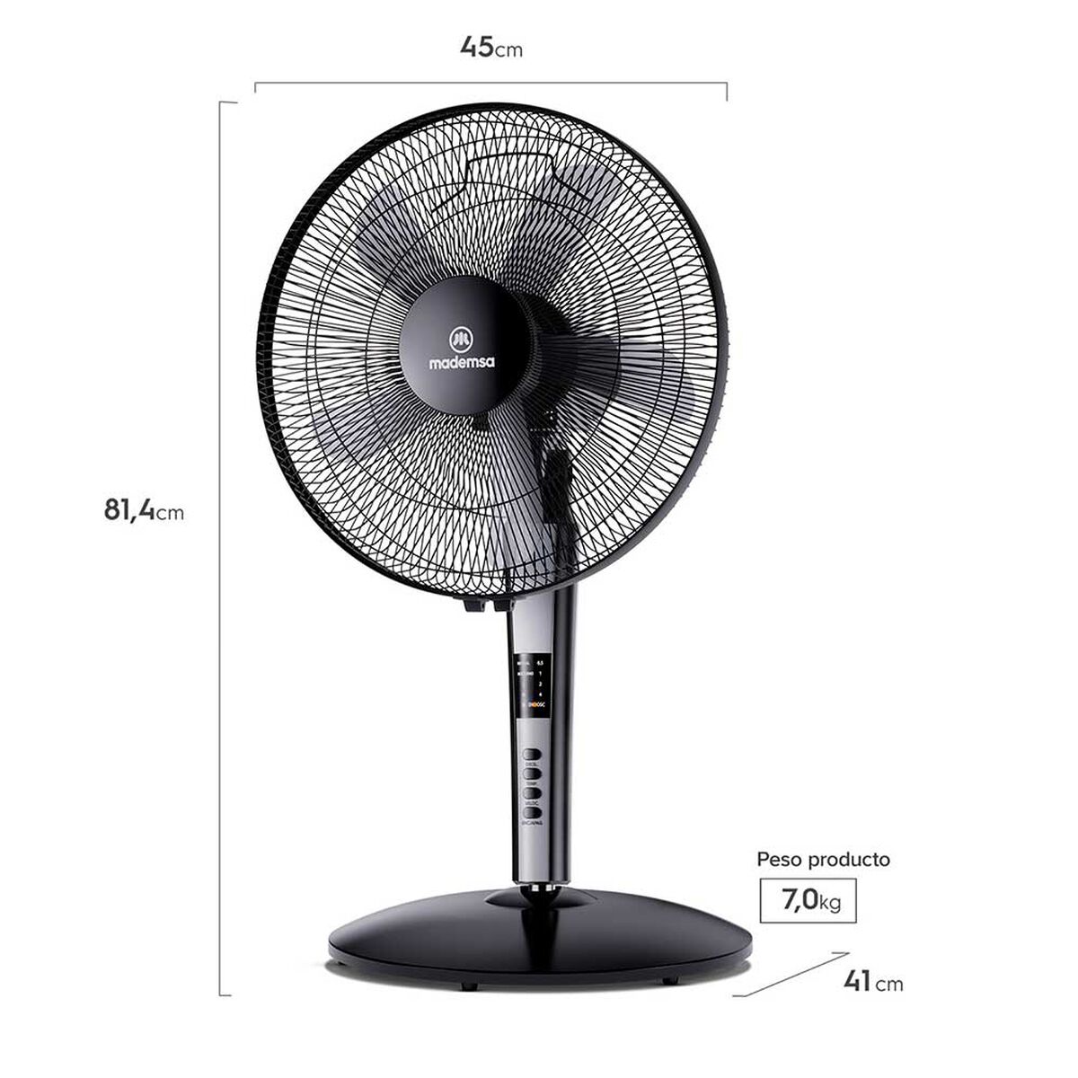 Ventilador 2 en 1 Mademsa SFM21 de Mesa y Pedestal