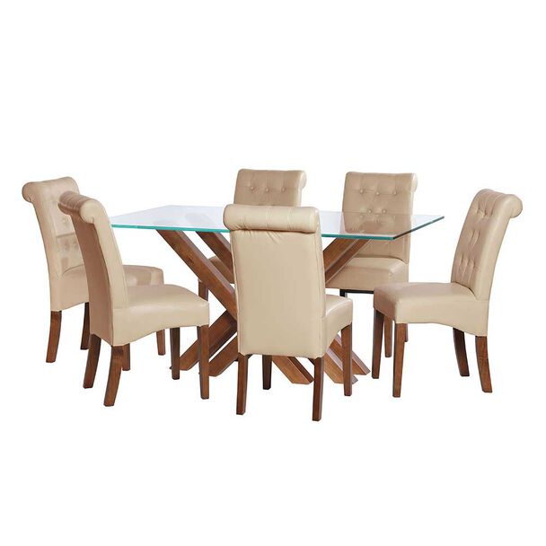 Juego de Comedor Latam Home Merida 6 Sillas Beige