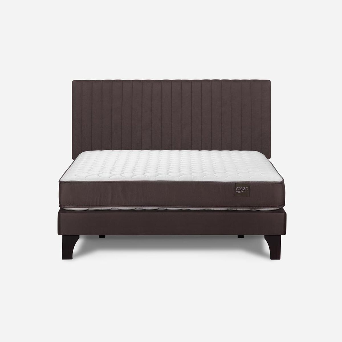 Cama Europea Rosen 2 Plazas Ergo T + Respaldo Caf&eacute;