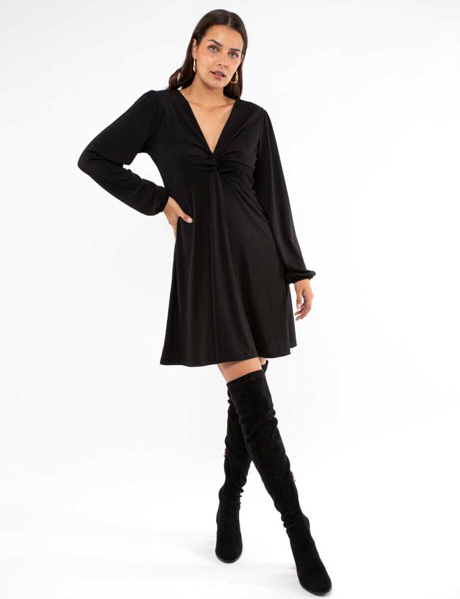 Vestido Corto Manga Larga Mujer Zibel