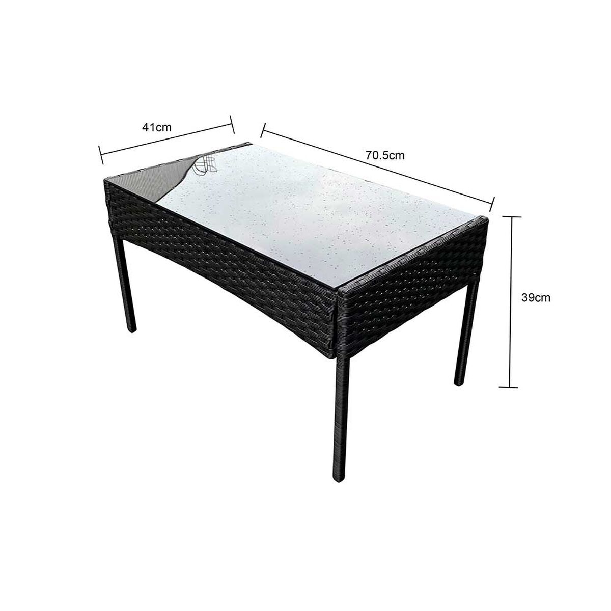 Set Terraza Di Poretti Design Biombino 4 Personas Negro