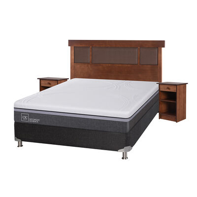 Imagen 2 del producto Box Spring CIC 2 Plazas Ortopedic Advance + Respaldo + 2 Veladores New Dublin