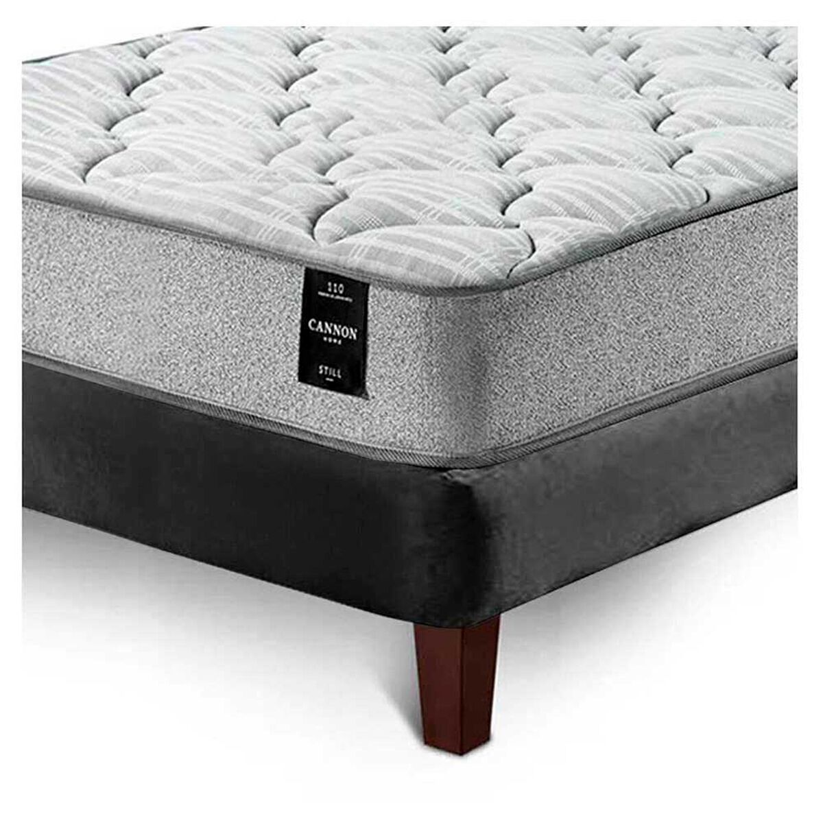 Cama Europea Latam Home 1,5 Plazas Cannon Negro