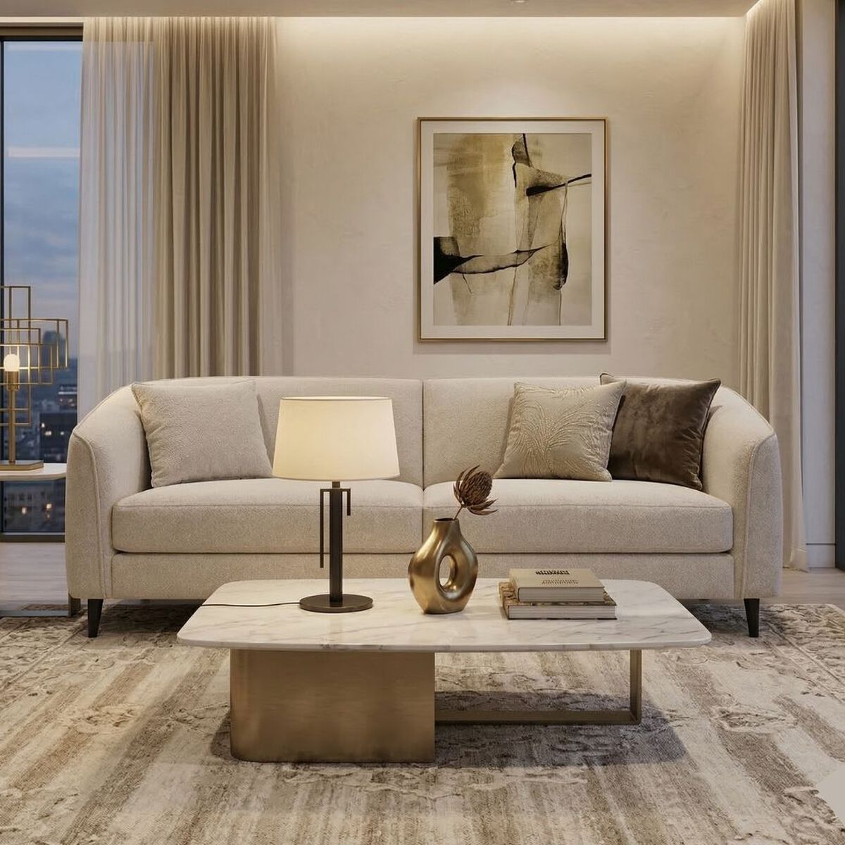 Sof&aacute; Exit Ivy 3 Cuerpos Beige Claro