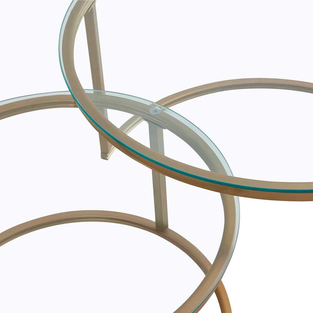 Set Mesa de Centro Home Mobili Nido Golden Dorado