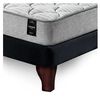 Cama Europea Latam Home Base Dividida 2 Plazas Cannon + 2 Almohadas + Sábanas + Respaldo Tela Negro