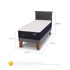 Cama Europea CIC Base Normal 1,5 Plazas Premium + Respaldo Dublin