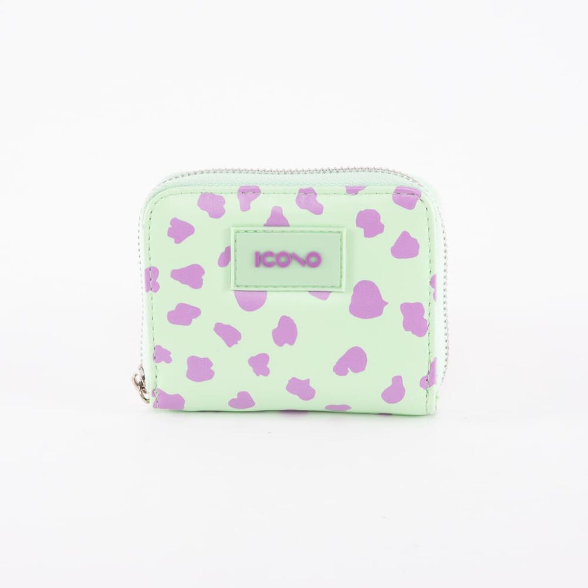 Billetera Animal Print Verde Agua Eco Cuero Mujer Icono