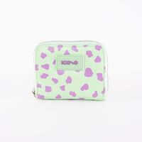 Billetera Animal Print Verde Agua Eco Cuero Mujer Icono