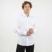 Camisa Slim Manga Larga Hombre Zibel Blanco, Celeste, Negro