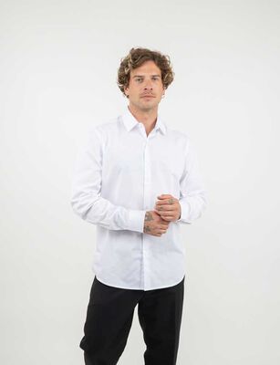 Imagen 1 del producto Camisa Slim Manga Larga Hombre Zibel Blanco, Celeste, Negro