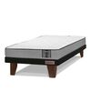 Combo Cama Europea Flex 1,5 Plazas Star + Respaldo + Velador Casanova 1,5 Plazas Jequitiba