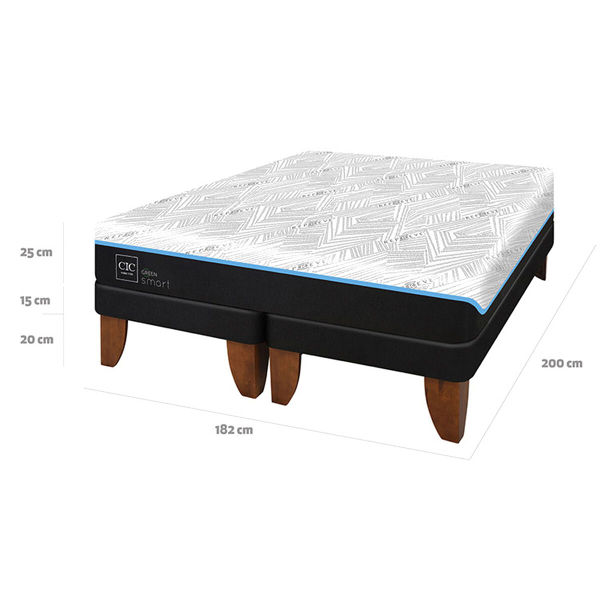 Cama europea CIC King Green Infinity