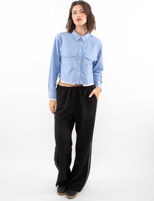 Imagen 2 del producto Blusa Algodón Crop Manga Larga Mujer Zibel Azul