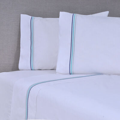 Imagen 1 del producto Sábana Mashini 144 Hilos Súper King Bordada Line Azul