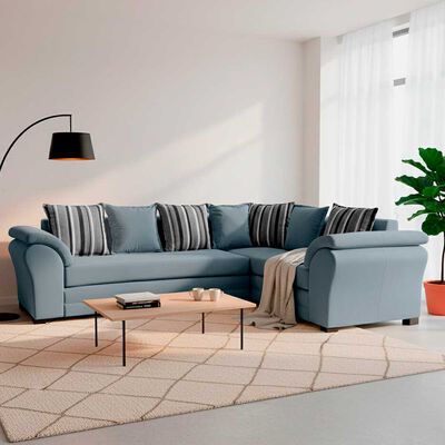 Sof&aacute; Seccional Derecho Living Factory Capri 5 Cuerpos Gris