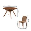 Juego de Comedor Redondo Home Mobili 4 Sillas Menphis Café