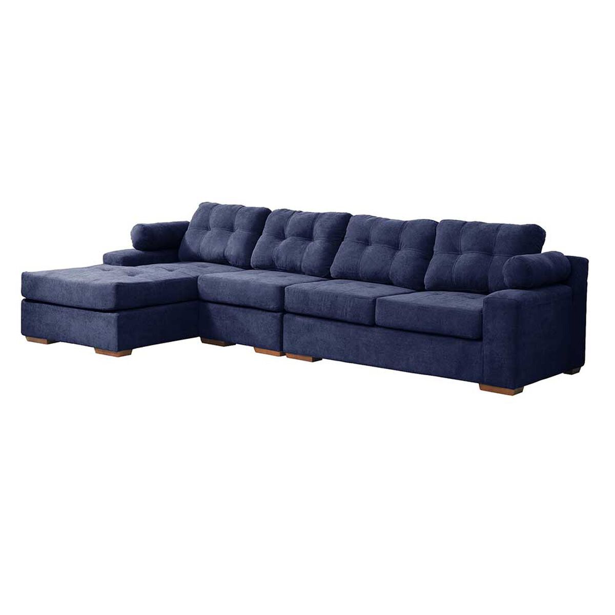 Sofá Seccional Izquierdo Masel Lucca 4 Cuerpos Azul