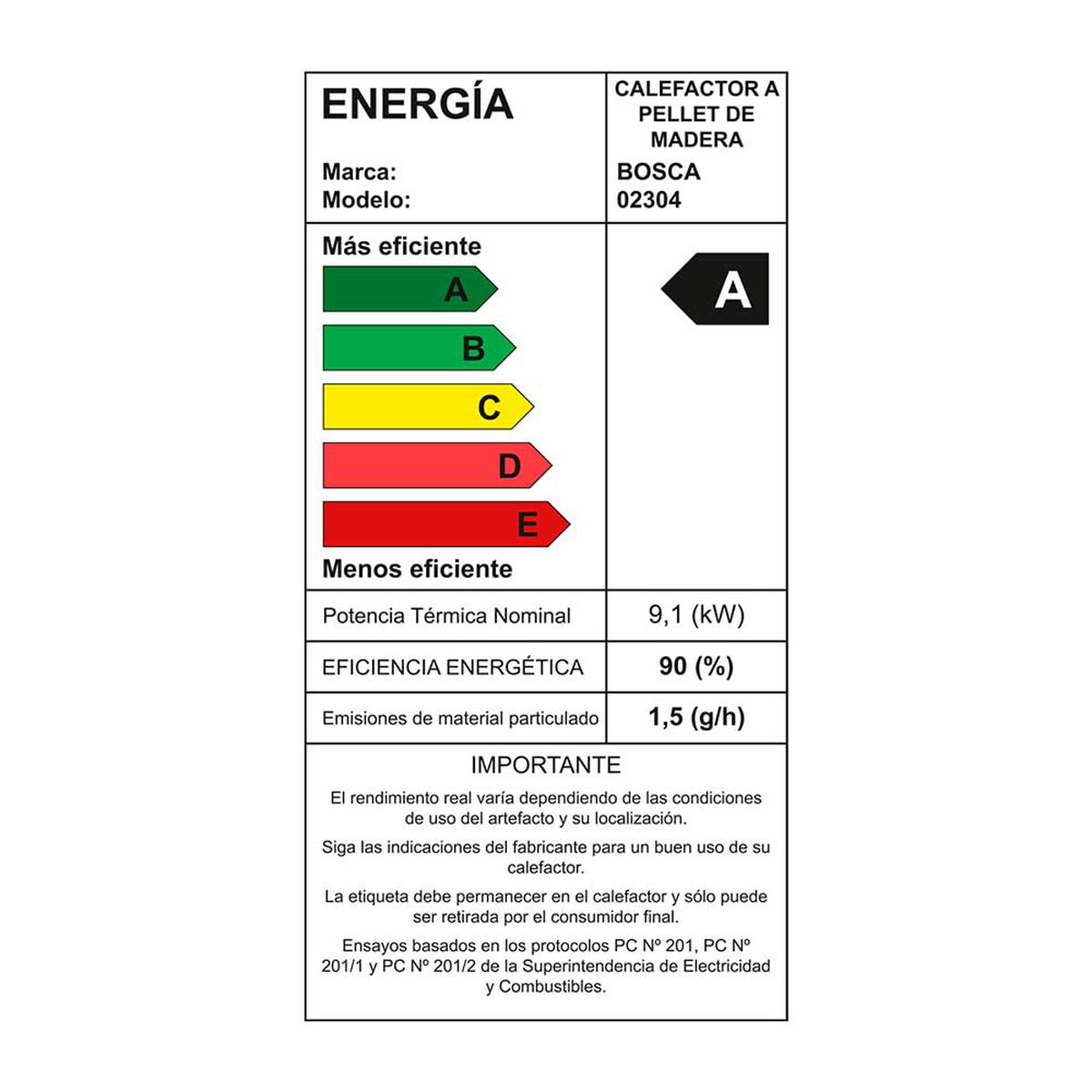 Pack Calefactor Bosca a Pellet BV Negro + kit interior
