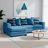 Sof&aacute; Seccional Izquierdo Living Factory Milan 3 Cuerpos Azul Piedra