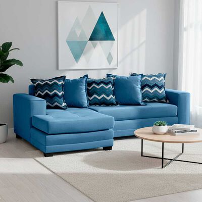 Sof&aacute; Seccional Izquierdo Living Factory Milan 3 Cuerpos Azul Piedra