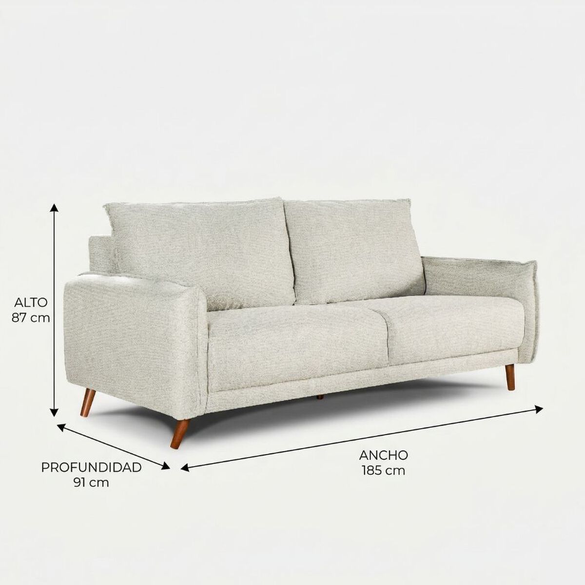 Sof&aacute; Exit Charlotte 3 Cuerpos Beige Claro