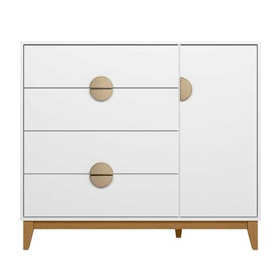 Imagen 2 del producto Cómoda Vekkahome Ipe 4 Cajones 1 Puerta Blanco