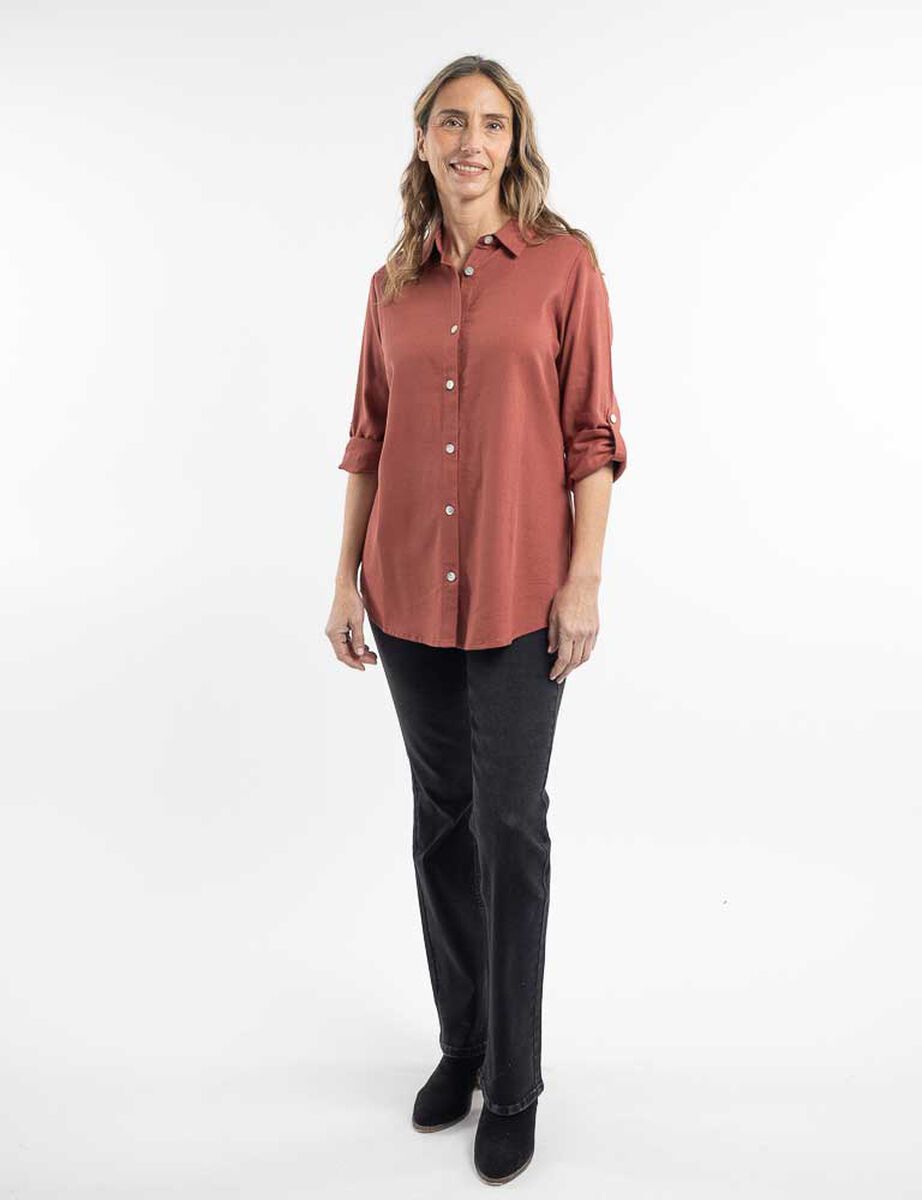 Blusa Lino Manga Larga Mujer Portman Club