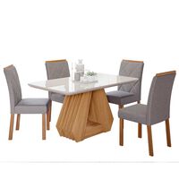 Juego de Comedor Decocasa Agata 4 Sillas Off White