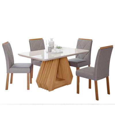 Imagen 1 del producto Juego de Comedor Decocasa Agata 4 Sillas Off White