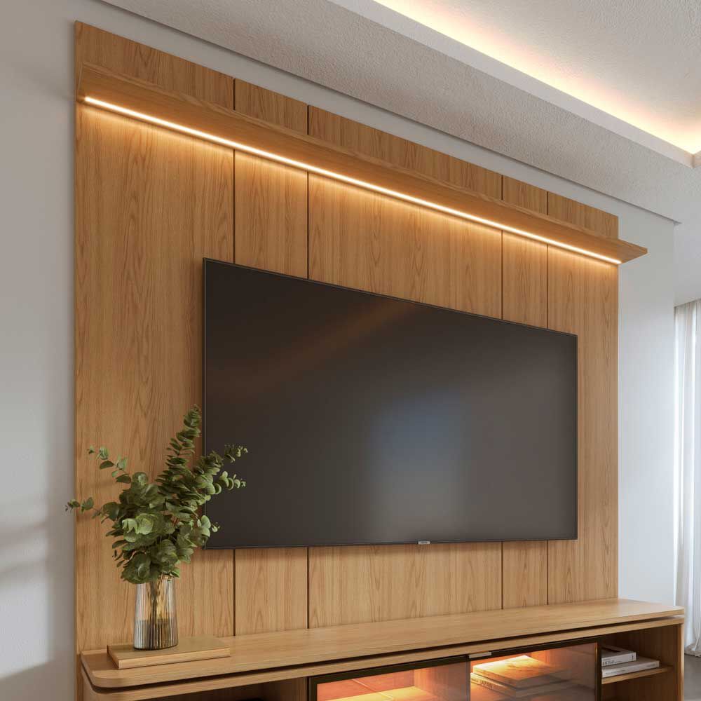 Panel TV Decocasa Neon Float hasta 80" Carvalho