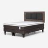 Cama Europea Rosen Base Dividida 2 Plazas New Style 4 Plus + Respaldo Rachel Gris