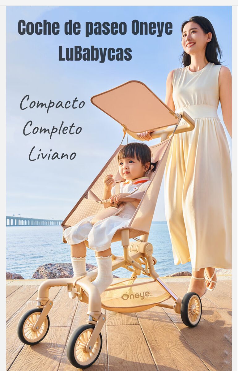 Coche de Paseo Lujoso Últra Slim LuBabycas Dorado