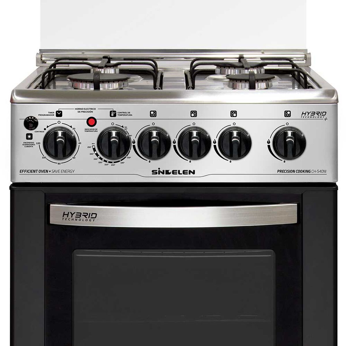 Cocina a Gas Híbrida Sindelen CH-540NI 4 Quemadores