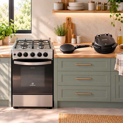Combo Cocina a Gas Mademsa FM4ES 4 Quemadores + Horno para Pizza Kioto Osaka +  Panquequera Kioto Iwate 700W