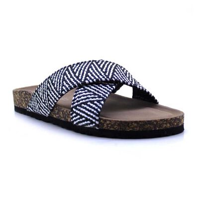 Sandalia Mujer Icono Blanco, Multicolor, Negro