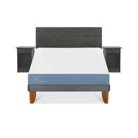 Cama Europea CIC 2 Plazas Excellence + Respaldo + 2 Veladores Villarrica