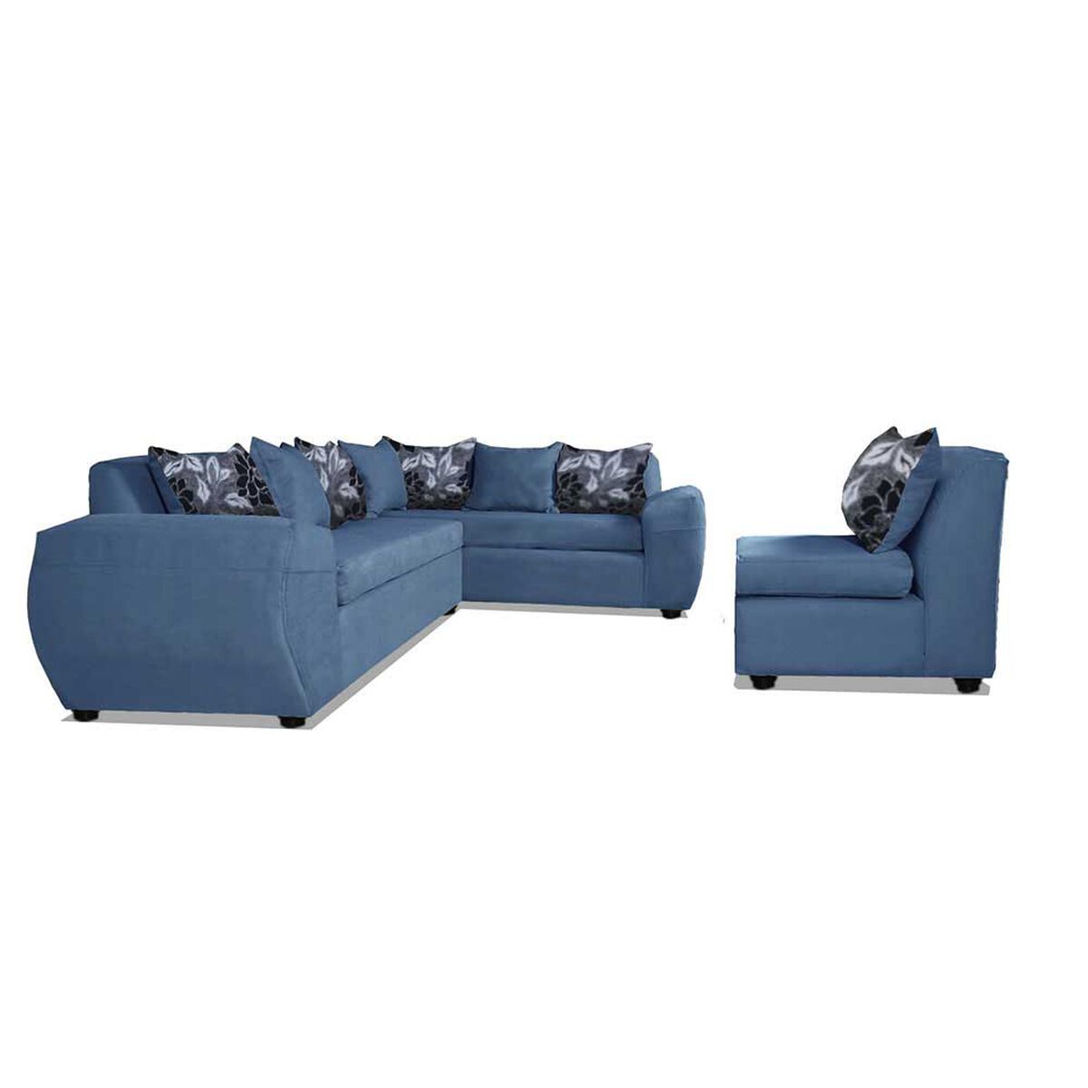 Sofá Seccional Modular Elegant Detail Houston 7 Cuerpos Azul