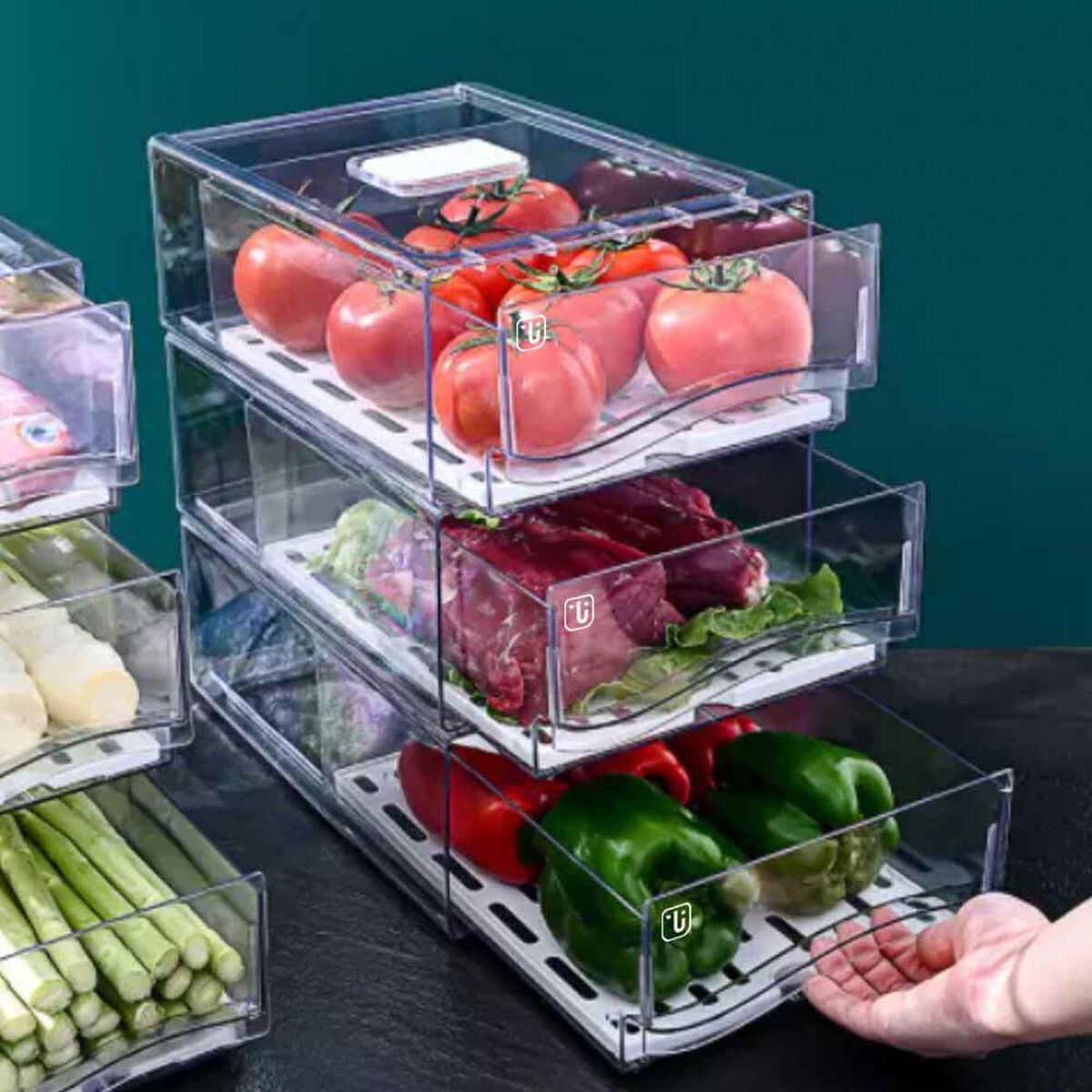 Organizador para Refrigerador con Drenaje Chica Simplit Pl&aacute;stico