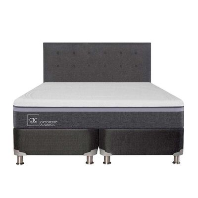 Box Spring CIC Base Dividida 2 Plazas Ortopedic Advance + Respaldo Eufrates