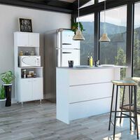 Mueble Microondas + Barra de Cocina  TuHome Kitchen