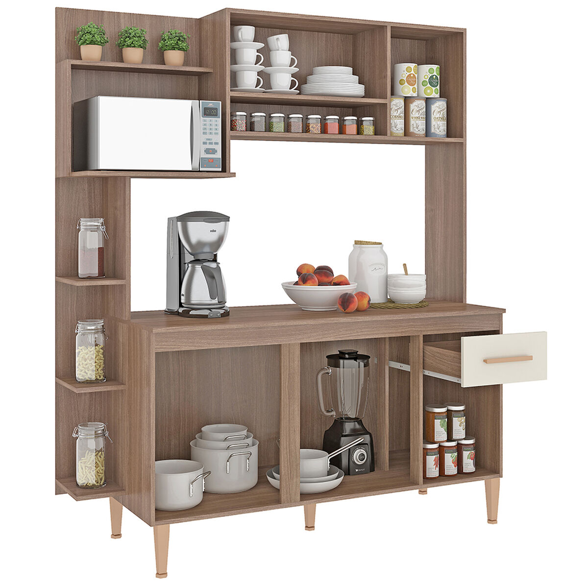 Kit Cocina Vekkahome Sofia 5 Puertas Beige