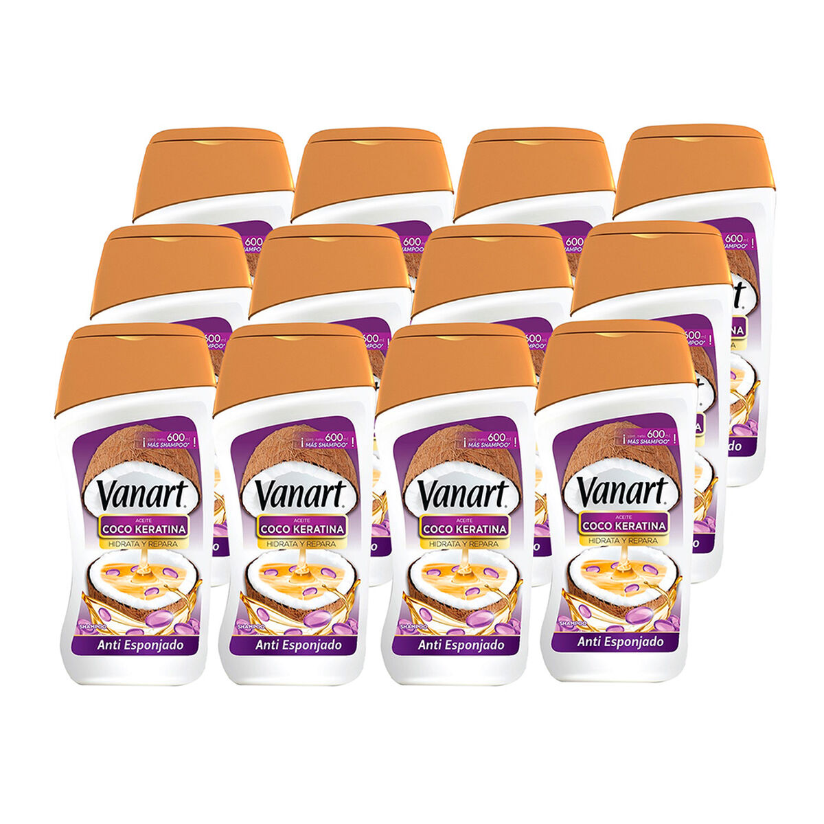 Pack Vanart 12 Shampoo Antiesponjado 600 ml c/u