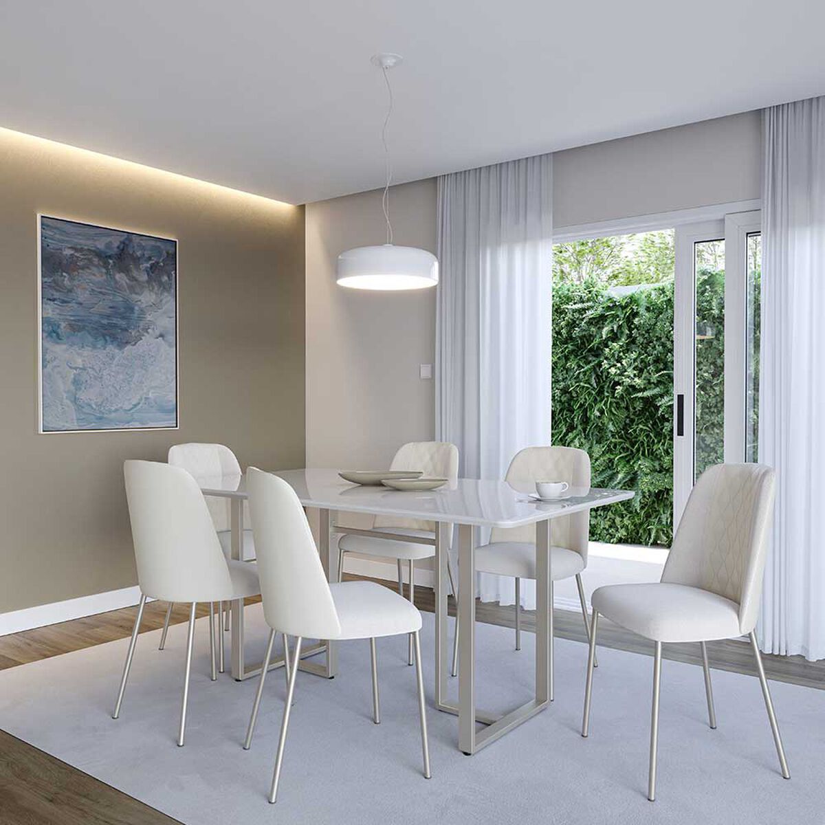 Juego de Comedor Decocasa Arcadia 6 Sillas Champagne